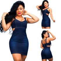 Vestido Jeans Feminino Com Manga Moda Feminina De Lycra Curto Alça Zíper Fenda Lateral Casual