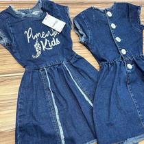 Vestido Jeans Infantil Luxo Moda Mini Blogueirinha Pimenta Kids
