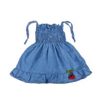 Vestido Jeans Infantil Menina Look Blogueirinha Vestidinho Claro