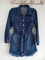 Vestido Jeans Infantil Parka Festas Rodeio Ana Castela roupa Boiadeira -Sara-
