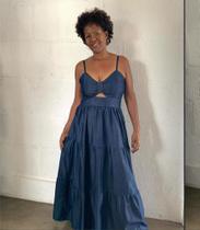 Vestido jeans longo feminino D&A modas