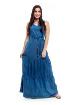 Vestido Jeans Longo Sem Manga Vestido Jeans Longo Sem Manga