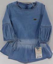Vestido Jeans Luxo Infantil Menina Manga Longa Katita 2572