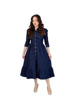 Vestido Jeans Midi Moda Feminina Evangelica