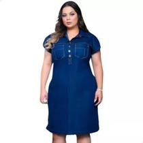 Vestido Jeans Plus Size Feminino Sem Lycra Moda MaiorCasualG1G2 Verão Prom Tendencia Senhoras