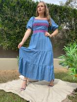 Vestido Jeans Ponto Russo - Tamanho 38