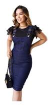 Vestido Jeans Salopete Moda Evangélica Jardineira Vestido Jeans Salopete Moda Evangélica Jardineira