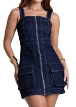 Vestido Jeans Sawary - 281110 - Azul escuro P Vestido Jeans Sawary - 281110 - Azul escuro P