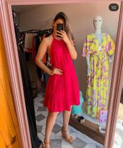 Vestido Juliete Rosa/Branco Tam Único
