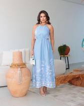 Vestido July Elegante e Sofisticado em Crepe Estampado