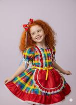 Vestido Junino Bell Valentina Infantil Xadrez Renda Conforto Festa São João Menina