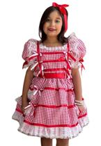 Vestido Junino Caipira Estampado Chapeuzinho