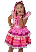 Vestido Junino Caipira Estampado Rosinha