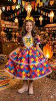 Vestido Junino Coração Caipira Quadrilha Luxo - Infantil Vestido Junino Coração Caipira Quadrilha Luxo - Infantil