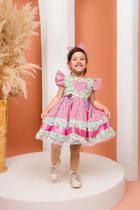 Vestido Junino Cordel Encantado Rosa