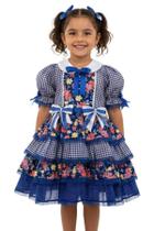 Vestido junino floral royal com gola bambolê 674 1