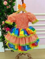 Vestido Junino Infantil Luxo Quermesse do Sertão - Várias Cores