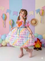 Vestido Junino Infantil Xadrez Rosa São João Encantado Vestido Junino Infantil Xadrez Rosa São João Encantado