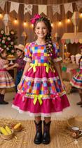 Vestido Junino Mimadine Luxo Amora Infantil Arraia Quadrilha