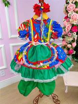 Vestido Junino Olga com Laço e Shortinho Acompanhante