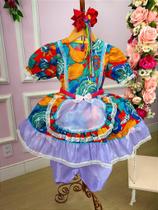Vestido Junino Tropical Lorenza - Estilo e Conforto para Festas Juninas