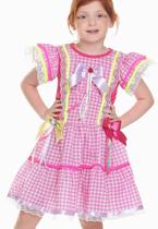 Vestido junino xadrez pink MuvilÊ