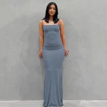 Vestido Justo De Cintura Alta Para Mulheres, Cor Sólida, Sexy, Estilo Europeu E Americano 2024