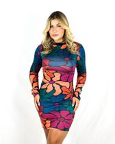 Vestido Justo Manga Longa Poesia
