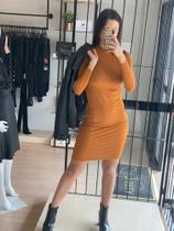 Vestido justo manga princesa most-mostarda-m Vestido justo manga princesa most-mostarda-m