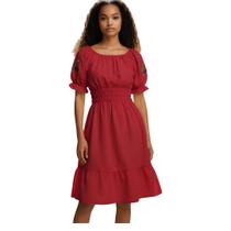 Vestido Juvenil Feminino com Babado e Elástico na Cintura Veste 12 a 16 Moda Jovem