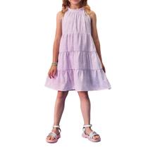 Vestido Juvenil Feminino Kukiê Floral Alças Lilás - 76404