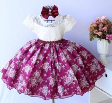 Vestido Juvenil Floral Festa Luxo Diversas Cores E Tiara Vestido Juvenil Floral Festa Luxo Diversas Cores E Tiara