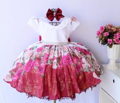 Vestido Juvenil Floral Festa Luxo Diversas Cores E Tiara Vestido Juvenil Floral Festa Luxo Diversas Cores E Tiara