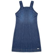 Vestido Juvenil Look Jeans c/ Abertura Jeans Moletom