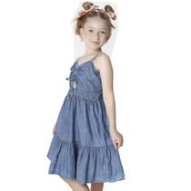 Vestido Juvenil Look Jeans Franzido Jeans Vestido Juvenil Look Jeans Franzido Jeans