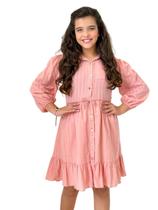 Vestido Juvenil Manga Comprida Luxo Moda Evangêlica