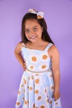 Vestido Juvenil Margaridas Estampado Aniversário Cinto de Strass