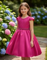 Vestido Juvenil Menina Festa Casamento Cintopérola Saia Lisa