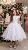 Vestido Juvenil Midi Vila Lele Sabrina Branco - Elegante e Sofisticado Vestido Juvenil Midi Vila Lele Sabrina Branco - Elegante e Sofisticado