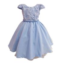 Vestido Juvenil Princesa Bordado Casamento Batizado Curto