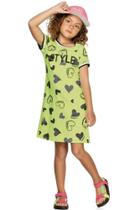 Vestido juvenil verão estampado elian 10-12-14