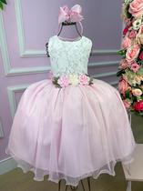 Vestido Juvenil Vila Lele Ivete Peito Off e Saia Rosa Bebe Vestido Juvenil Vila Lele Ivete Peito Off e Saia Rosa Bebe
