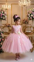 Vestido Juvenil Vila Lele Regata Flores Rosa Bebe - Confeccionado em Tecido Misto Vestido Juvenil Vila Lele Regata Flores Rosa Bebe - Confeccionado em Tecido Misto