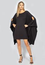 Vestido Kaftan Amazonia Vital Malha Glória Curto Preto