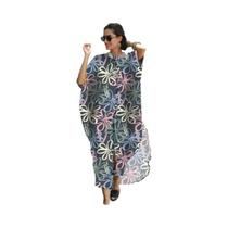 Vestido Kaftan De Praia Com Botões Para Mulheres plus Size, Saída De Praia, Vestido De Férias