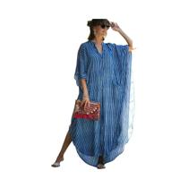 Vestido Kaftan De Praia Com Botões Para Mulheres plus Size, Saída De Praia, Vestido De Férias