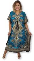 Vestido Kaftan Indiano Longo Estampa Indiana Tradicional - Sarat Moda Indiana