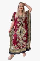 Vestido Kaftan Indiano Longo Estampado Plus Size - Cod. 0704
