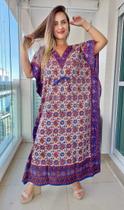 Vestido Kaftan Indiano Longo Estampado Plus Size - Cod. 1320 Vestido Kaftan Indiano Longo Estampado Plus Size - Cod. 1320