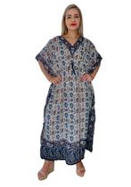 Vestido Kaftan Indiano Longo Estampado Plus Size - Cod. 18019